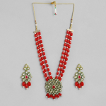 Gold-Plated Artificial Beads & Stones Jewellery Set